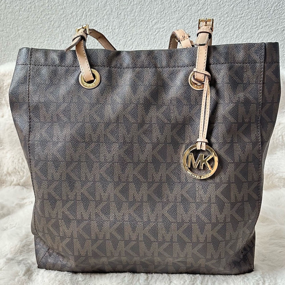 Michael Kors Brown Classic Tote with Gold Accents